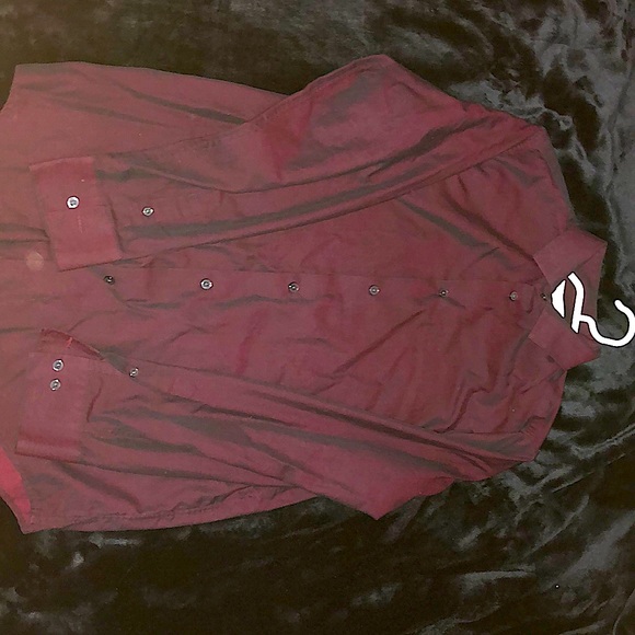 Dark Red Calvin Klein.dress shirt - Picture 1 of 1